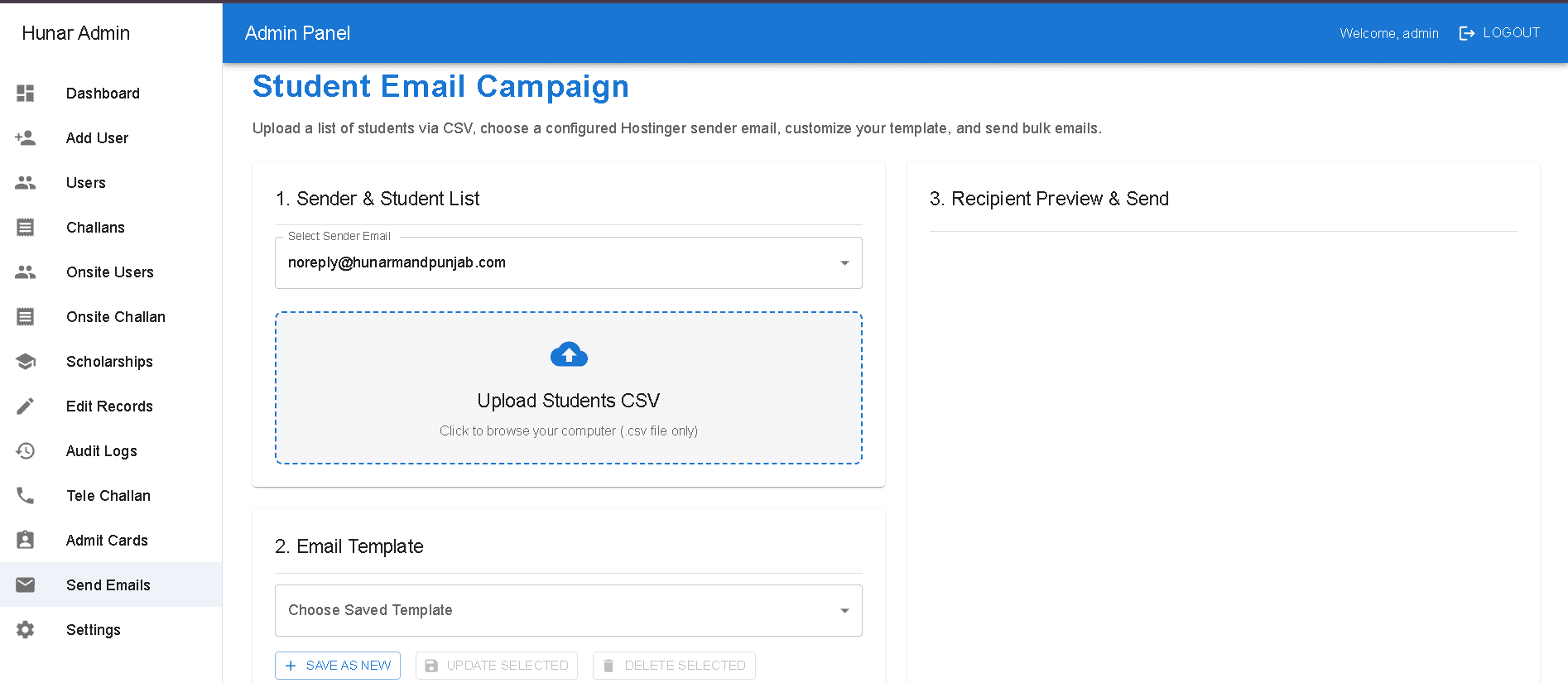 Hunar Admin Panel — screenshot 2