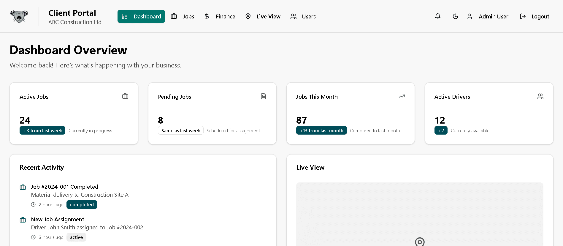 NJA Trucking — screenshot 2